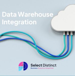 Data Warehouse Integration, image showing network cables connected to a cloud